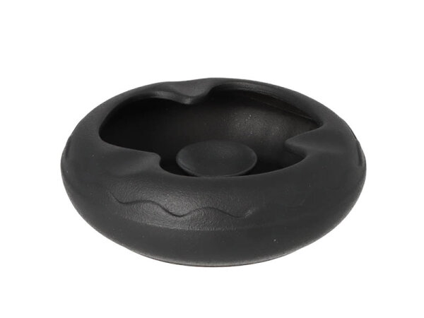 Zigarrenaschenbecher "Steingut" schwarz, 3 Ablagen, Ø 15cm H. 4,5cm