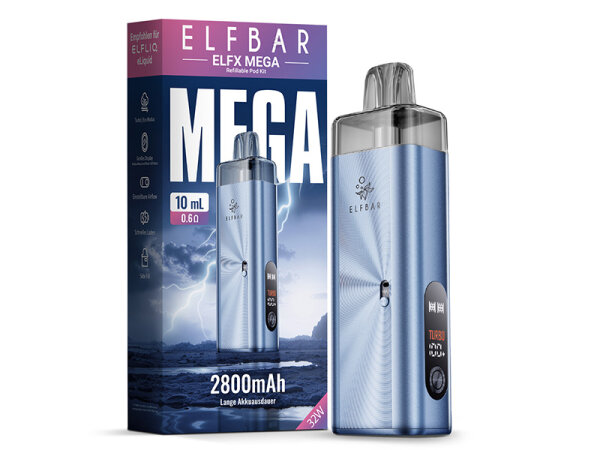 ELFBAR ELFX MEGA - Refillable Kit - cyan (t&uuml;rkis)