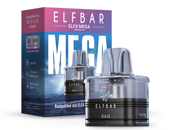 ELFBAR ELFX MEGA  - Refillable Pod - Mesh Coil 0,6 Ohm, 5 ml
