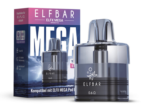 ELFBAR ELFX MEGA  - Refillable Pod - Mesh Coil 0,6 Ohm, 10 ml