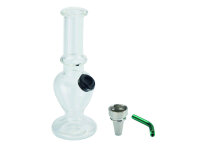 Glasbong"Mini Tranzparent", 12,5cm, 4-fach sortiert, 12er Display