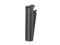 Clipper Metal Jetflame Large  ALL BLACK mit Reibrad, Jet-Flamme, 12er Display