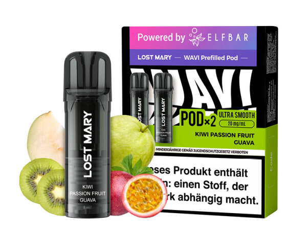 Lost Mary WAVI Prefilled Pod - Kiwi Passion Fruit Guava (Kiwi, Passionsfrucht, Guave) - 20mg