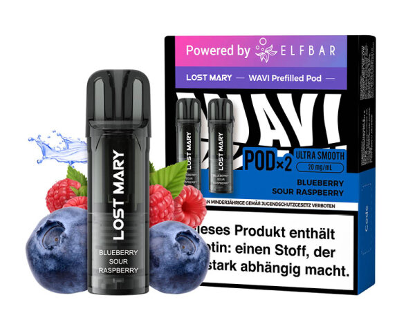 Lost Mary WAVI Prefilled Pod - Blueberry Sour Raspberry (Blaubeere, Saure Himbeere) - 20mg