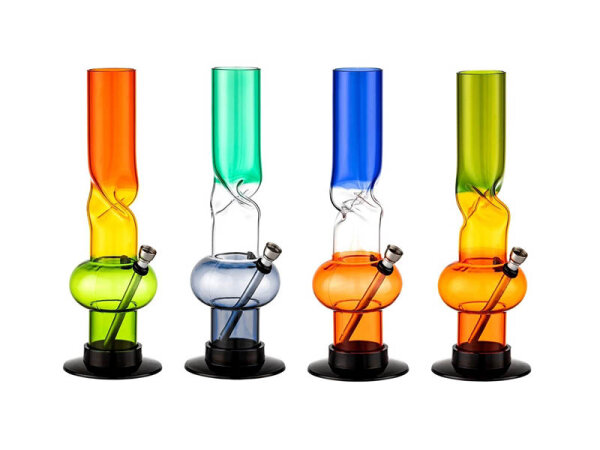 Acrylbong "Ice Kugel" bunt., Metallchillum, H&ouml;he 32cm, 4er Set