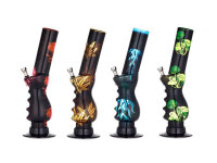 Acrylbong "Raucher-Motive" schwarz-farb.,...