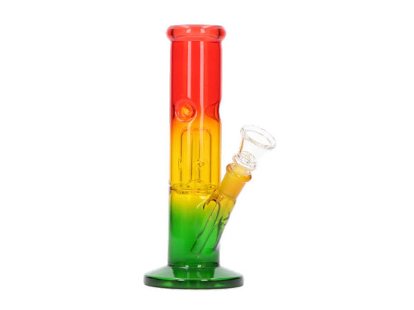 Glasbong "Rasta" Ice+Percolator Zylinder., Glaschillum, H&ouml;he 20cm