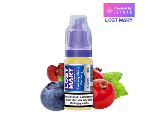 ELFBAR Lost Mary (Nic Salts) - Blueberry Cherry Cranberry (Blaubeere, Kirsche, Preiselbeere) - Liquid - 20 mg/ml - 10 ml