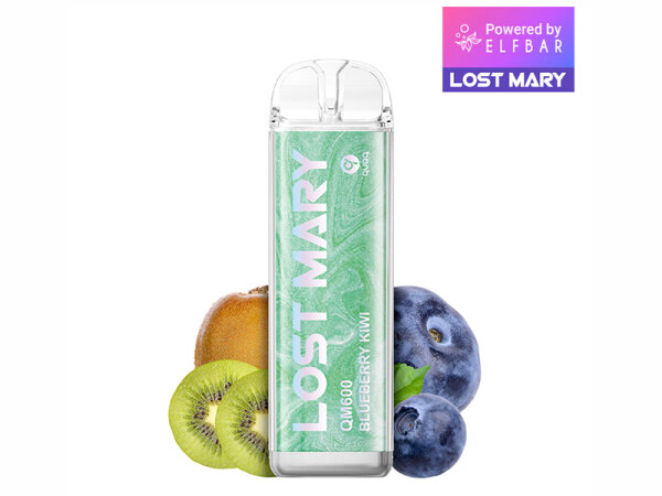 Lost Mary QM600 Crystal Edition - Blueberry Kiwi (Blaubeere, Kiwi) - Vape - 20mg - 600 Z&uuml;ge