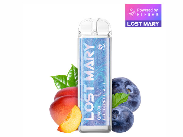 Lost Mary QM600 Crystal Edition - Blueberry Peach (Blaubeere, Pfirsich) - Vape - 20mg - 600 Z&uuml;ge
