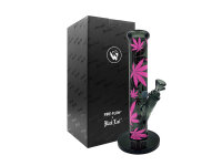 Glasbong Black Leaf "Leaves Pink", H&ouml;he 30cm; &Oslash; 5,0cm; Schliff 18,8mm