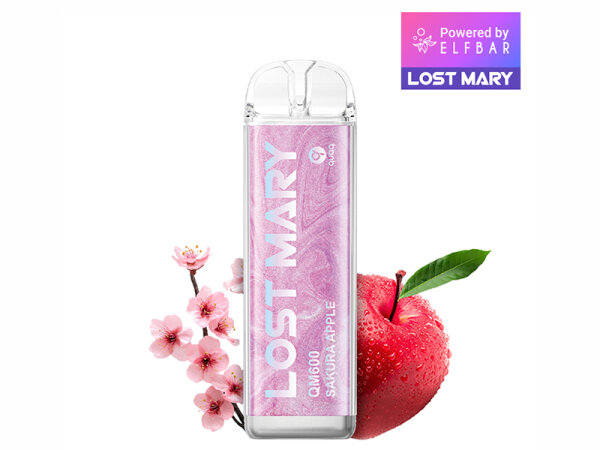 Lost Mary QM600 Crystal Edition - Sakura Apple (Kirschbl&uuml;te, Apfel) - Vape - 20mg - 600 Z&uuml;ge