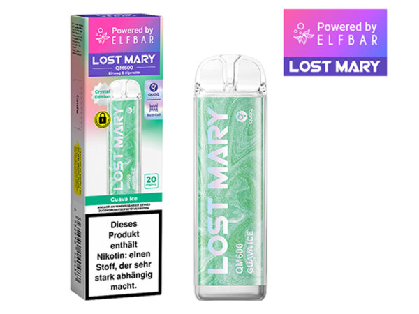 Lost Mary QM600 Crystal Edition - Guava Ice (Guave Eis) - Vape - 20mg - 600 Z&uuml;ge