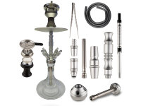 Shisha "Hero 2"; silber; mit Steinkopf; ca. 52...
