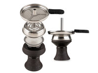 Shisha "Hero 2"; schwarz; mit Steinkopf; ca. 52 cm; 4 Anschl&uuml;sse