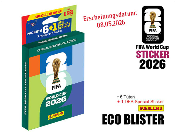 Panini FIFA WM 2026; Sticker -  Eco Blister + 6 T&uuml;ten + DFB Special Sticker