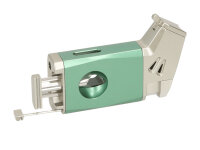 Zigarrenfeuerzeug "Mint/Titan", Jet-Flamme; V-Cutter, Dorn & Zigarrenablage; H: 10 cm