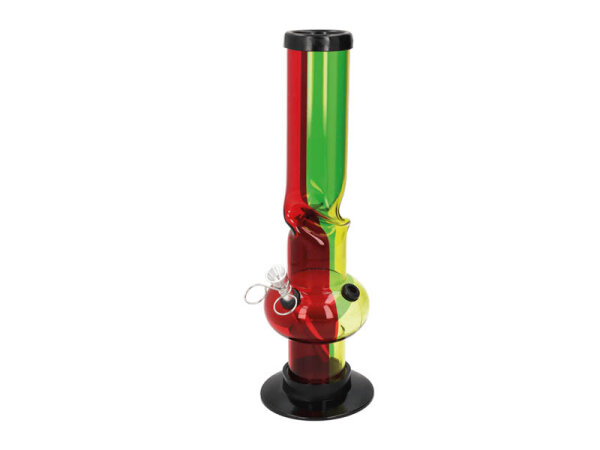 Acrylbong "Boss" bunt Jamaica, H&ouml;he 32cm, Metallchillum