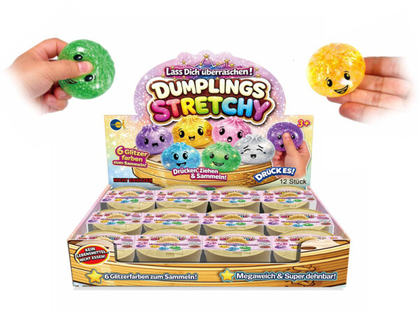 Dumplings Stretchy Maltose "Glitzer"; 5,3 cm; 6-fach sort.; 12er Display