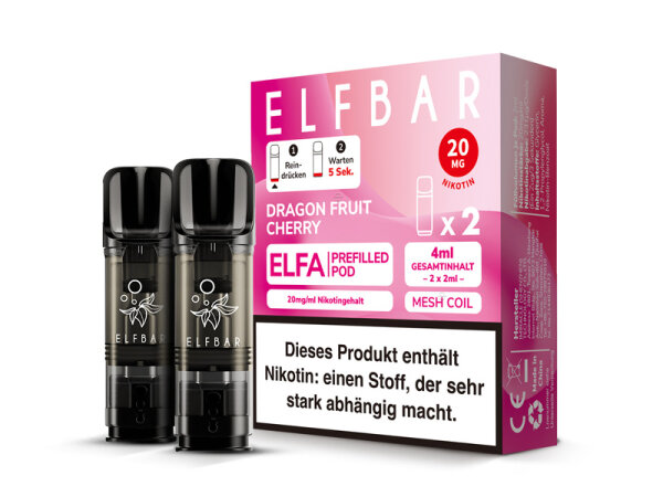 ELFBAR ELFA Prefilled Pod - Dragon Fruit Cherry - 20mg - 2er Set