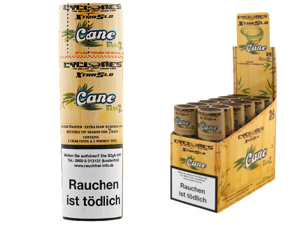 Cyclones XtraSlow Cone Blunts - Cane 12x2er Display