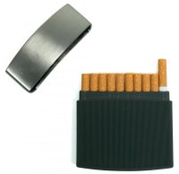 Zigarettenetui "Anthrazit-Chrom gebürstet"  inkl. Geschenkbox, für 10 Zig.